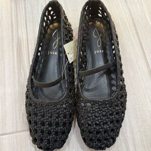 NWT never worn Joie Black Woven Women's Flats